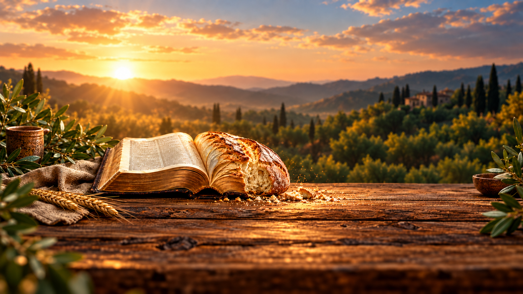 کتاب‌مقدس و نان در نور طلوع